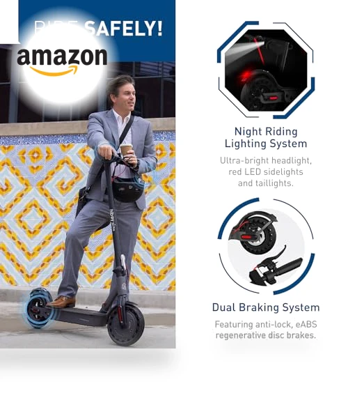 Electric Scooter for Adults, 500W Motor, 10" Solid Tires, 25-40.4 Miles Range — Electric Vehicles, Hiboy