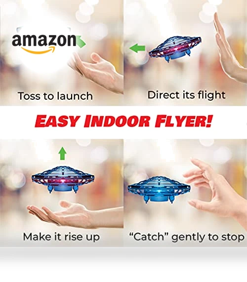 Hand Operated Motion Sensor Drone for Kids and Adults - LED Indoor UFO Toy — Flying Toys, Force1