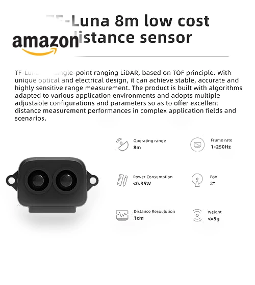 TF-Luna Lidar Sensor Kit with USB-TTL Adapter for Drone, Robot, Smart Home — Drones & UAV Technology, youyeetoo