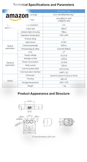 TF-Luna Lidar Sensor Short-Range Distance Ranging Finder Module — Drones & UAV Technology, SmartFly Tech