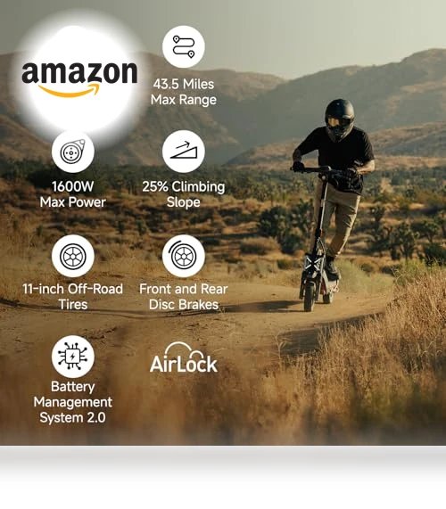 Electric Scooter for Adults with Dual Suspension and Flash Charge — Electric Self-Balancing Scooters, Segway