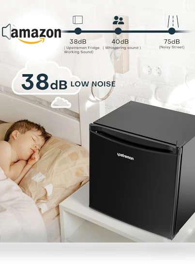 1.7 Cu.ft Mini Fridge with Freezer, Adjustable Thermostat, Energy Saving — Mini Fridges, Upstreman