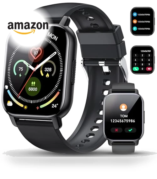 1.85" HD Screen Smartwatch with Heart Rate Monitor, 110+ Sports Modes, IP68 Waterproof — Smartwatches, Poounur