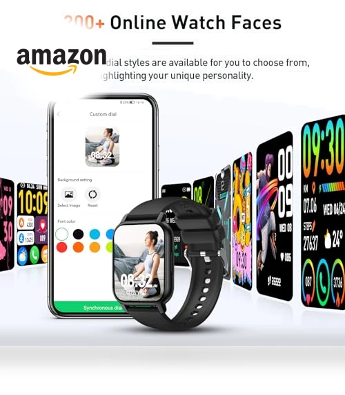 1.85" HD Screen Smartwatch with Heart Rate Monitor, 110+ Sports Modes, IP68 Waterproof — Smartwatches, Poounur