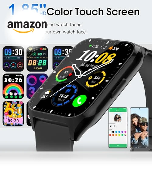 1.85" Smartwatch with Bluetooth Call, Fitness Tracker, Heart Rate Monitor — Smartwatches, DUSONLAP