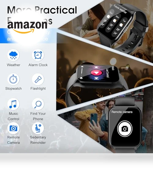 1.85" Smartwatch with Bluetooth Call, Fitness Tracker, Heart Rate Monitor — Smartwatches, DUSONLAP