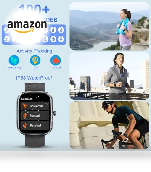 1.91" Smartwatch with Bluetooth Calls, Fitness Tracker, 110+ Sport Modes — Smartwatches, Matast