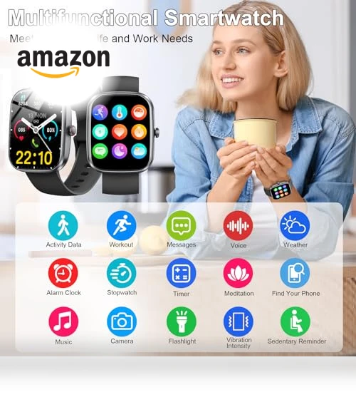 1.91" Smartwatch with Bluetooth Calls, Fitness Tracker, 110+ Sport Modes — Smartwatches, Matast