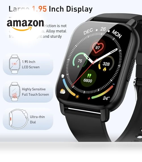 1.95" Smartwatch with Bluetooth Calls, 110+ Sports Modes, Heart Rate Monitor — Smartwatches, Cillso
