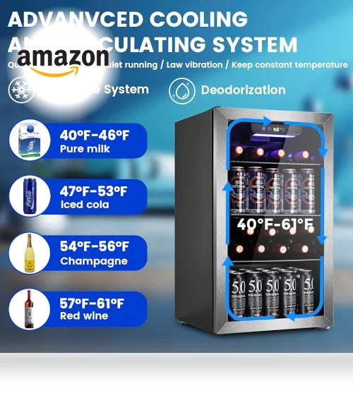 130 Can Beverage Refrigerator Cooler with Digital Temperature Control — Drink Coolers, Electactic