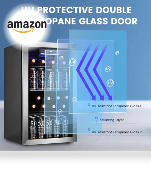 130 Can Beverage Refrigerator Cooler with Digital Temperature Control — Drink Coolers, Electactic