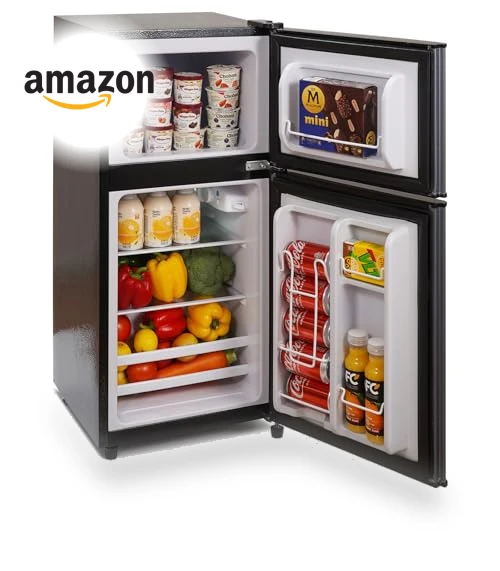 2.8 Cu.Ft Fridge with Freezer, 7 Settings Temperature Adjustable, Low Noise — Mini Fridges, BODIOO