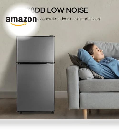 2.8 Cu.Ft Fridge with Freezer, 7 Settings Temperature Adjustable, Low Noise — Mini Fridges, BODIOO