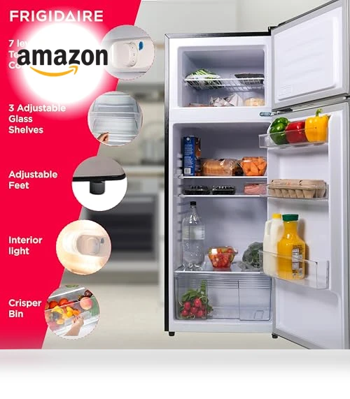2 Door Apartment Size Refrigerator with Freezer, 7.5 cu ft — Cooling Solutions, Frigidaire