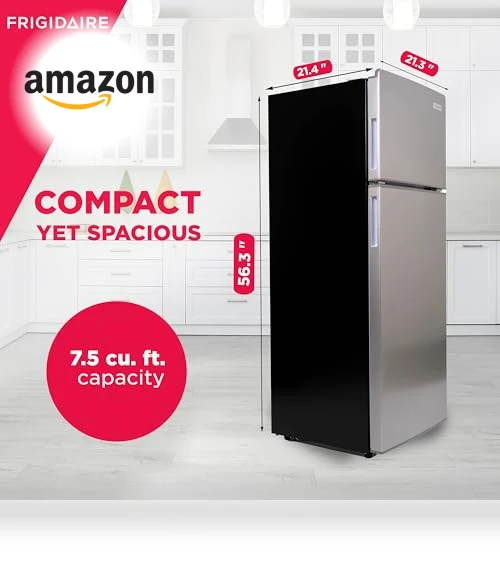 2 Door Apartment Size Refrigerator with Freezer, 7.5 cu ft — Cooling Solutions, Frigidaire