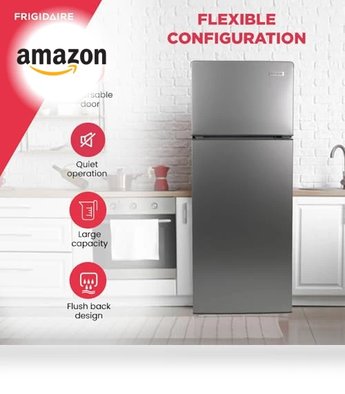 2 Door Apartment Size Refrigerator with Freezer, 7.5 cu ft — Cooling Solutions, Frigidaire