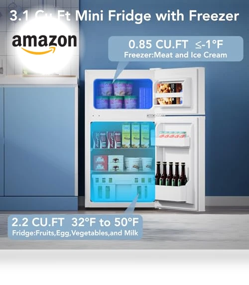 3.1 Cu.Ft Compact Refrigerator with Freezer, Adjustable Shelves — Mini Fridges, Electactic