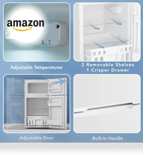 3.1 Cu.Ft Compact Refrigerator with Freezer, Adjustable Shelves — Mini Fridges, Electactic