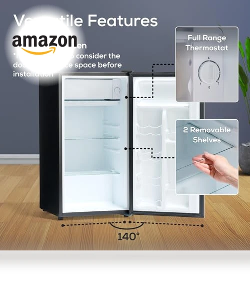 3.2 Cu.Ft. Compact Refrigerator with Freezer - Slide Out Glass Shelf — Mini Fridges, Igloo