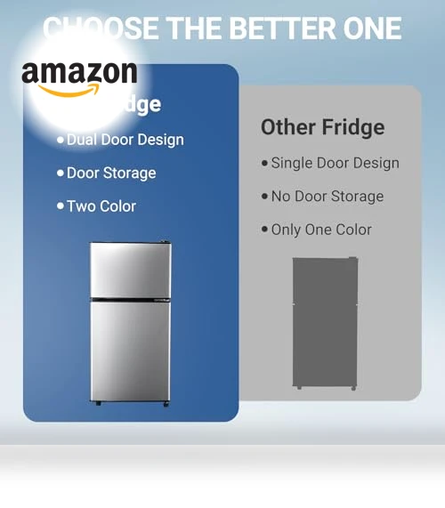 3.6 Cu. Ft. Mini Refrigerator with Freezer, Compact Fridge for Dorm, Apartment, Office — Mini Fridges, Zyerch
