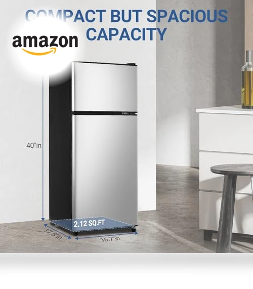 3.6 Cu. Ft. Mini Refrigerator with Freezer, Compact Fridge for Dorm, Apartment, Office — Mini Fridges, Zyerch
