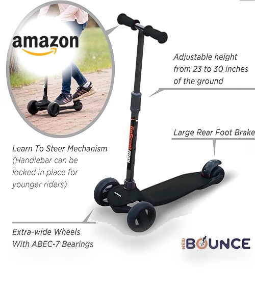 3 Wheel Scooter for Kids with Adjustable Handlebar - Perfect for Toddlers Ages 3-10 — Balance Bikes, New Bounce