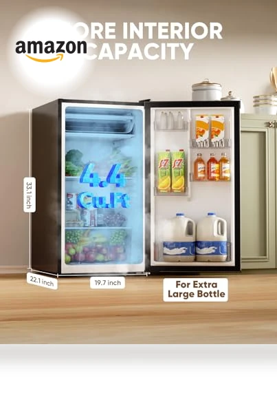 4.4 Cu.Ft Mini Fridge with Freezer, Single Door, Energy-efficient, Adjustable Thermostat — Mini Fridges, Upstreman