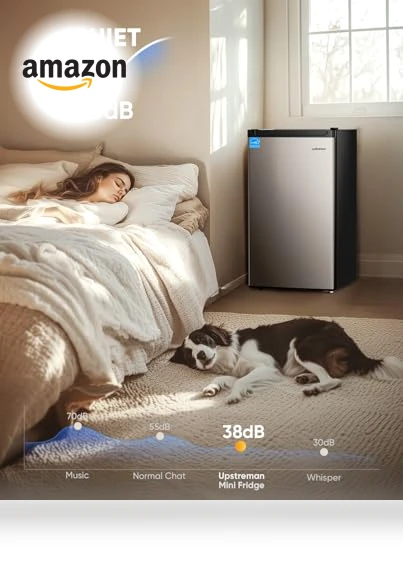 4.4 Cu.Ft Mini Fridge with Freezer, Single Door, Energy-efficient, Adjustable Thermostat — Mini Fridges, Upstreman