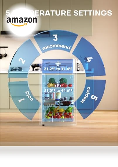 4.4 Cu.Ft Mini Fridge with Freezer, Single Door, Energy-efficient, Adjustable Thermostat — Mini Fridges, Upstreman