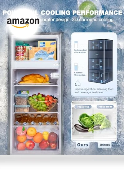 4.5 Cu.Ft Double Door Mini Refrigerator with Freezer — Mini Fridges, Tehanld