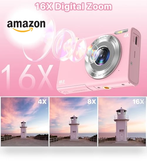 4K Vlogging Camera with Autofocus 48MP UHD, 16X Digital Zoom, Anti-Shake — Compact Digital Cameras, FJFJOPK