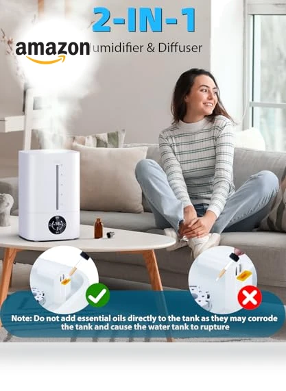 5L Cool Mist Humidifier for Large Rooms — Air Moisturizers, Mubeay