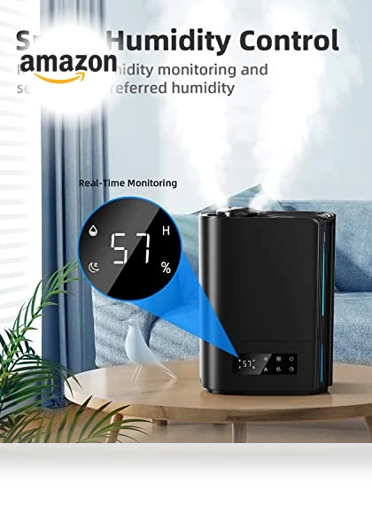 6L Ultrasonic Cool Mist Humidifier with Essential Oil Diffuser — Air Moisturizers, BREEZOME