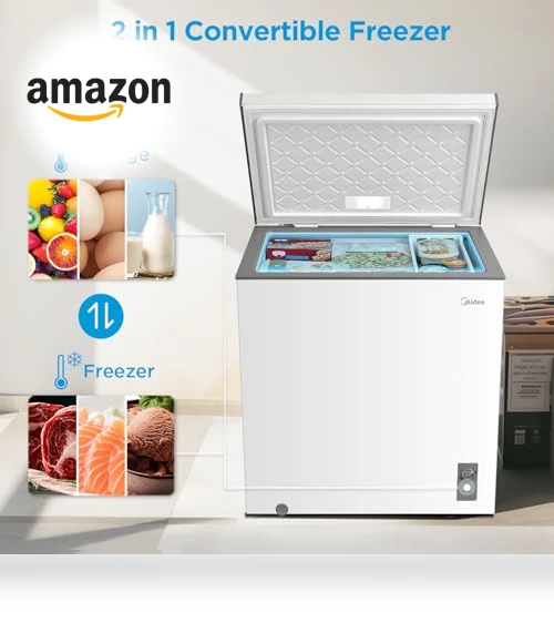 7.0 Cubic Feet Chest Freezer Convertible, White — Mini Fridges, Midea