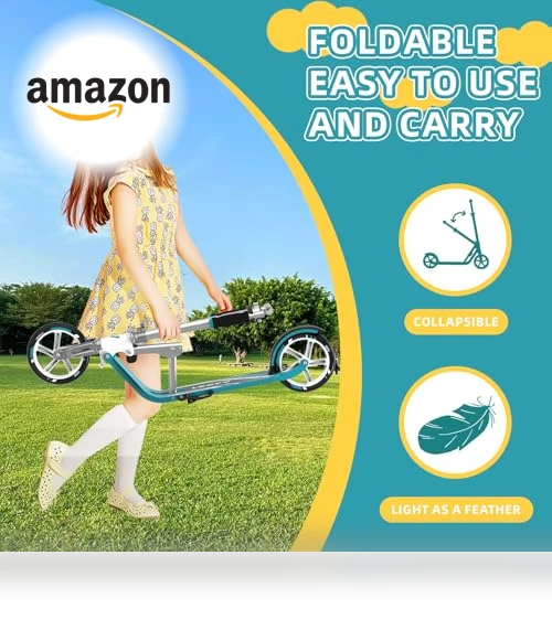 Adjustable Height Foldable Scooter for Kids and Adults — Push Scooters, LEEYV