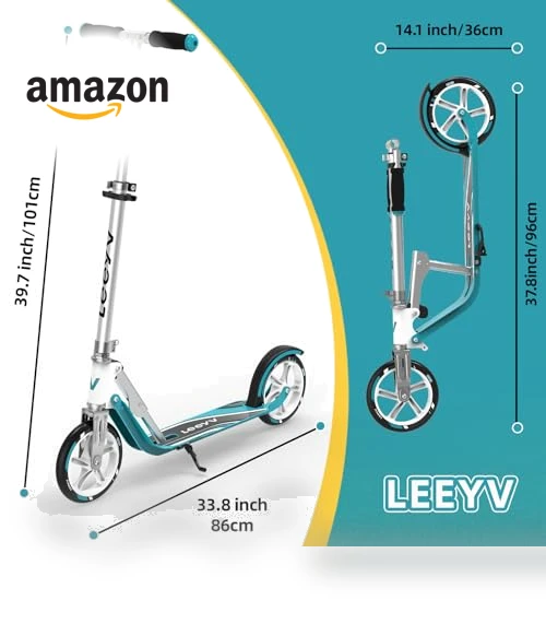Adjustable Height Foldable Scooter for Kids and Adults — Push Scooters, LEEYV