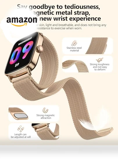 AI Voice Smartwatch for Women with Heart Rate Monitor, IP68 Waterproof — Smartwatches, SOUYIE