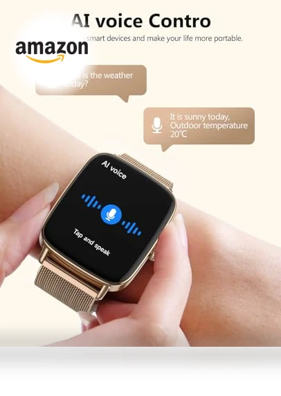 AI Voice Smartwatch for Women with Heart Rate Monitor, IP68 Waterproof — Smartwatches, SOUYIE