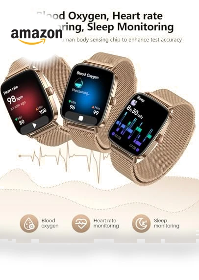 AI Voice Smartwatch for Women with Heart Rate Monitor, IP68 Waterproof — Smartwatches, SOUYIE