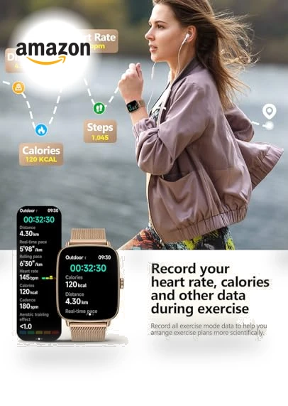AI Voice Smartwatch for Women with Heart Rate Monitor, IP68 Waterproof — Smartwatches, SOUYIE