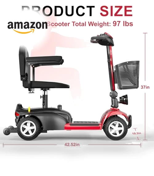 All-Terrain 4-Wheel Mobility Scooter with Electromagnetic Braking System — Mobility Scooters, Spacewalk