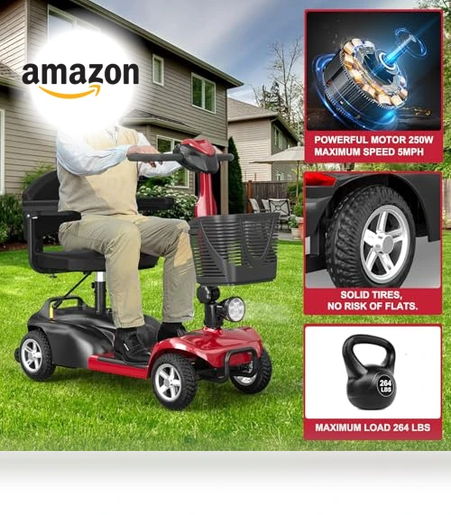 All-Terrain 4-Wheel Mobility Scooter with Electromagnetic Braking System — Mobility Scooters, Spacewalk