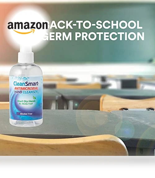 Antimicrobial Skin & Hand Cleanser, Alcohol-Free Safe Cleanser — No-Rinse Cleansers, CleanSmart