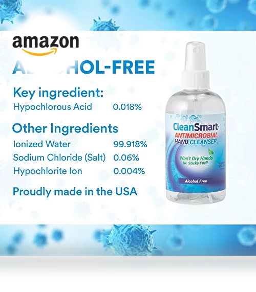 Antimicrobial Skin & Hand Cleanser, Alcohol-Free Safe Cleanser — No-Rinse Cleansers, CleanSmart