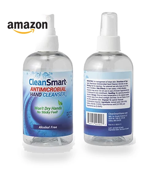 Antimicrobial Skin & Hand Cleanser, Alcohol-Free Safe Cleanser — No-Rinse Cleansers, CleanSmart