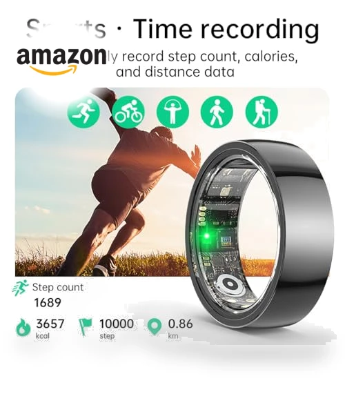 Ceramic Smart Ring with Fitness Tracker, Sleep & Heart Rate Monitor — Smart Rings, UXOXU