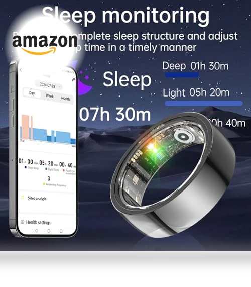 Ceramic Smart Ring with Fitness Tracker, Sleep & Heart Rate Monitor — Smart Rings, UXOXU