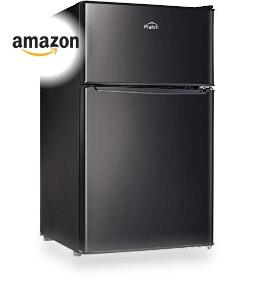 Compact Refrigerator with Freezer, Adjustable Thermostat, Reversible Doors, 3.1 Cu.Ft — Mini Fridges, Walsh