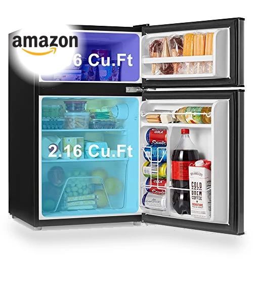 Compact Refrigerator with Freezer, Adjustable Thermostat, Reversible Doors, 3.1 Cu.Ft — Mini Fridges, Walsh