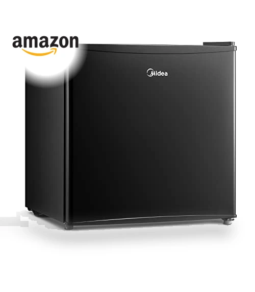 Compact Single Reversible Door Refrigerator, 1.6 Cubic Feet, Black — Mini Fridges, Midea